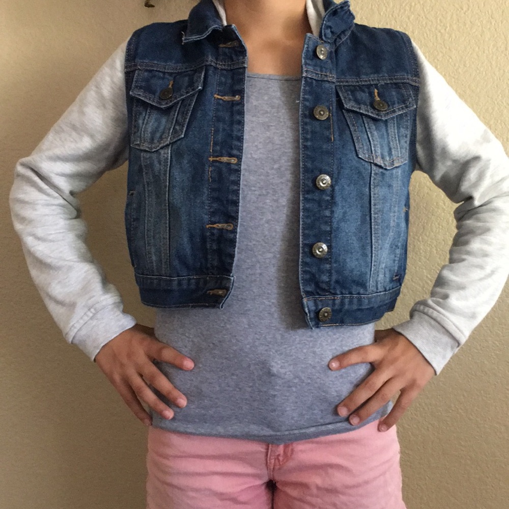 Jean jacket with hoodie